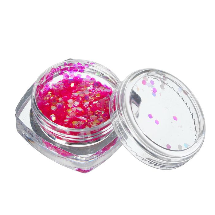 Рыбья чешуя для декора ногтей, 3гр, цвет малиновый