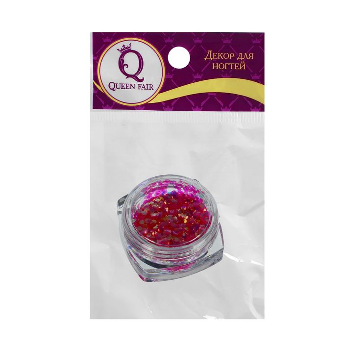 Рыбья чешуя для декора ногтей, 3гр, цвет малиновый