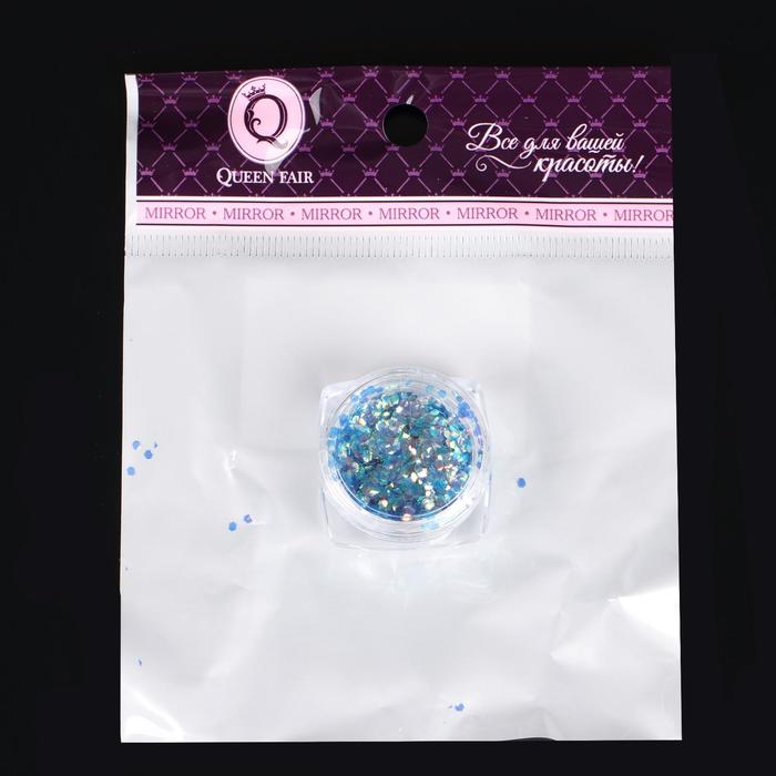 Рыбья чешуя для декора ногтей, 3гр, цвет синий