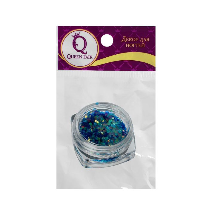 Рыбья чешуя для декора ногтей, 3гр, цвет синий