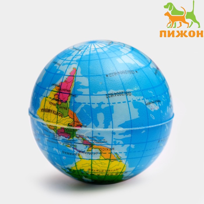 Мячик зефирный Карта мира, 6,3 см, микс цветов