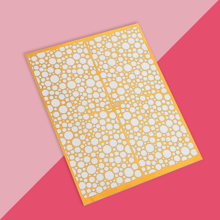 Трафарет для ногтей "Круги", цвет золотой