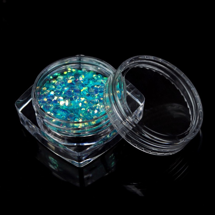 Рыбья чешуя для декора ногтей, 3гр, цвет бирюзовый