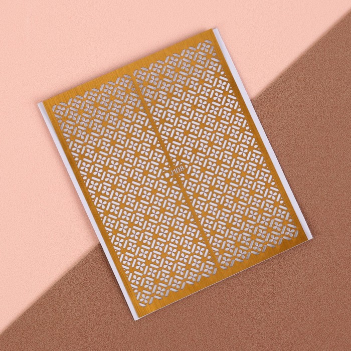 Трафарет для ногтей "Цветочки", цвет золотой