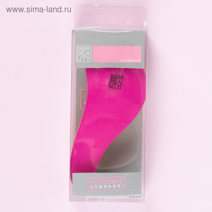 фото Расчёска массажная, 6 × 14,5 см, pvc коробка, цвет розовый/жёлтый dewal