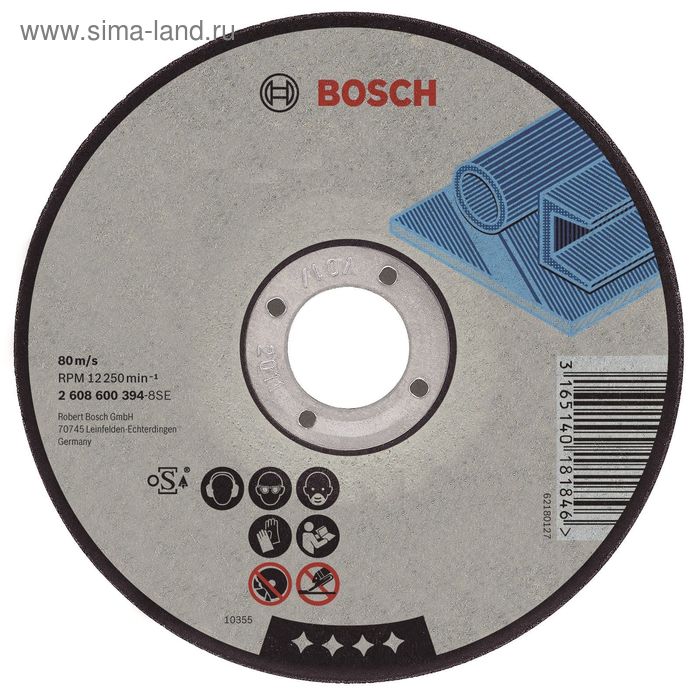 Круг отрезной по металлу BOSCH 2608603403, Expert for Metal, Rapido, выпуклый, 180х1,6 мм