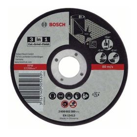 

Круг отрезной по нержавейке BOSCH 2608602388, 3 в 1, 115х2,5х22,23 мм