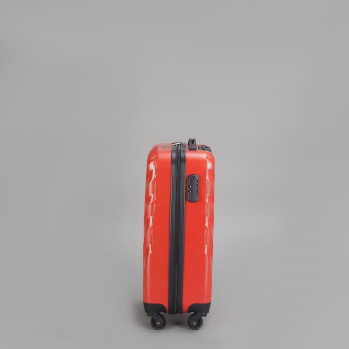 Чемодан "Разводы", малый, 20", 42 л, кодовый замок, 4 колеса, цвет красный
