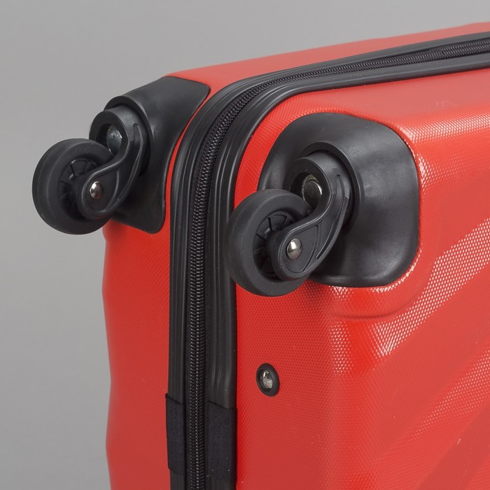 Чемодан "Разводы", малый, 20", 42 л, кодовый замок, 4 колеса, цвет красный