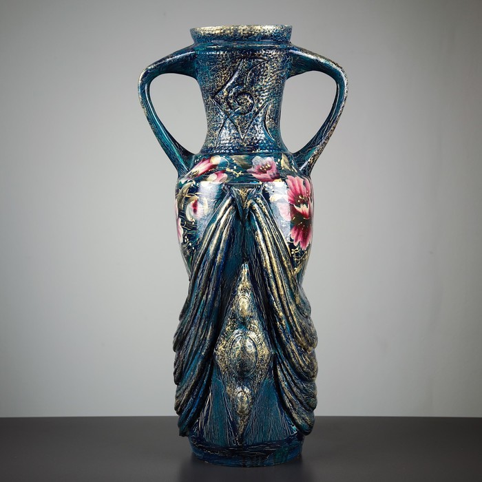 Ваза напольная "Вуаль" кобальт