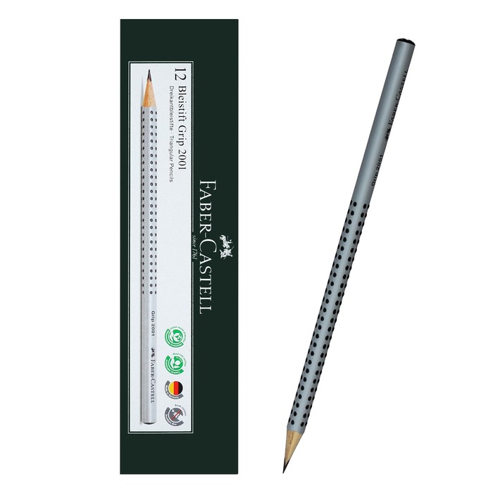 Карандаш чернографитный Faber-Castell профессиональные Grip 2001 2B трёхгранный корпус массажные шашечки 115₽