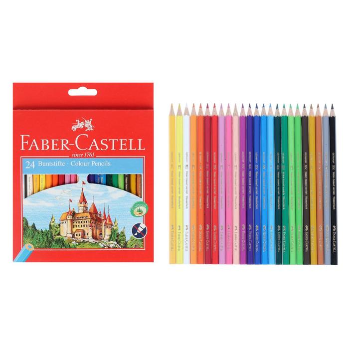 фото Карандаши 24 цвета faber-castell eco «замок» 1201 7/2.8, шестигранный корпус