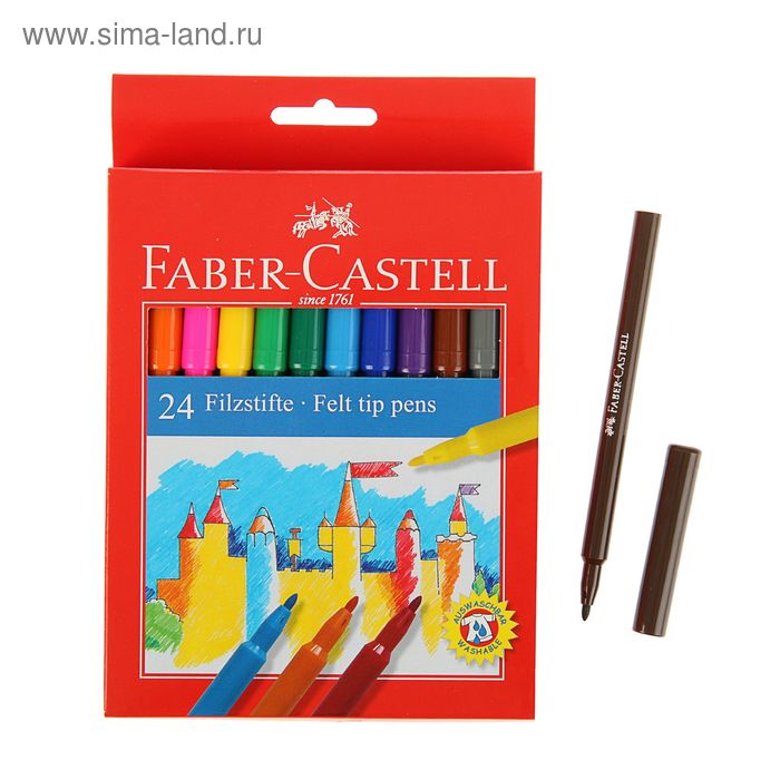 фото Фломастеры 24 цвета faber-castell "замок" 5542