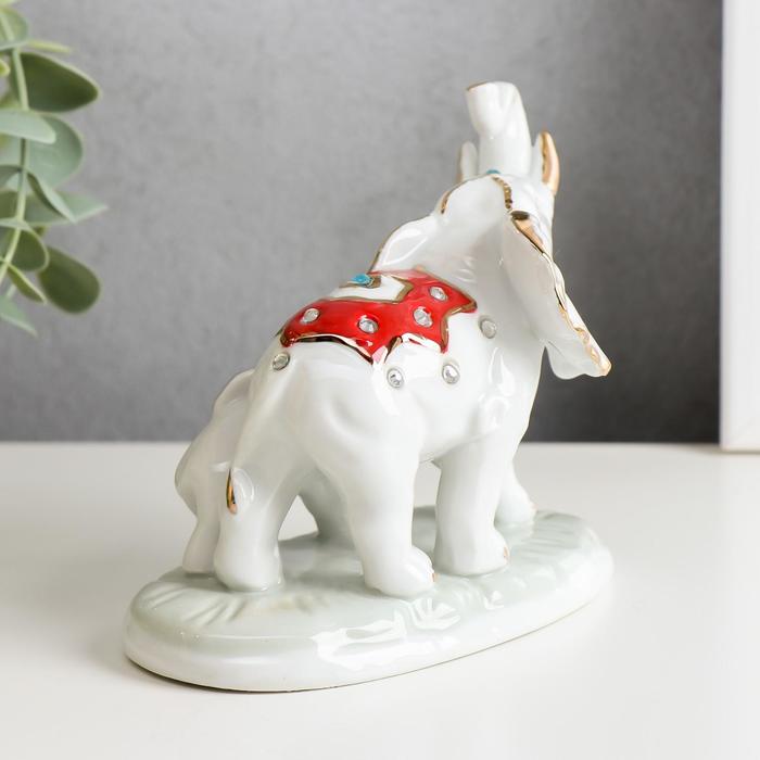 Сувенир под фарфор "Слон со слонёнком в попонах" стразы