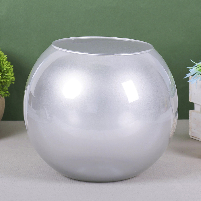 Ваза-шар "Лиголюкс" серебро, 3 л