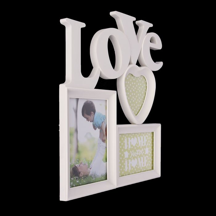 Фоторамка на 3 фото 10х10 см, 13х18 см "Отношения" белая