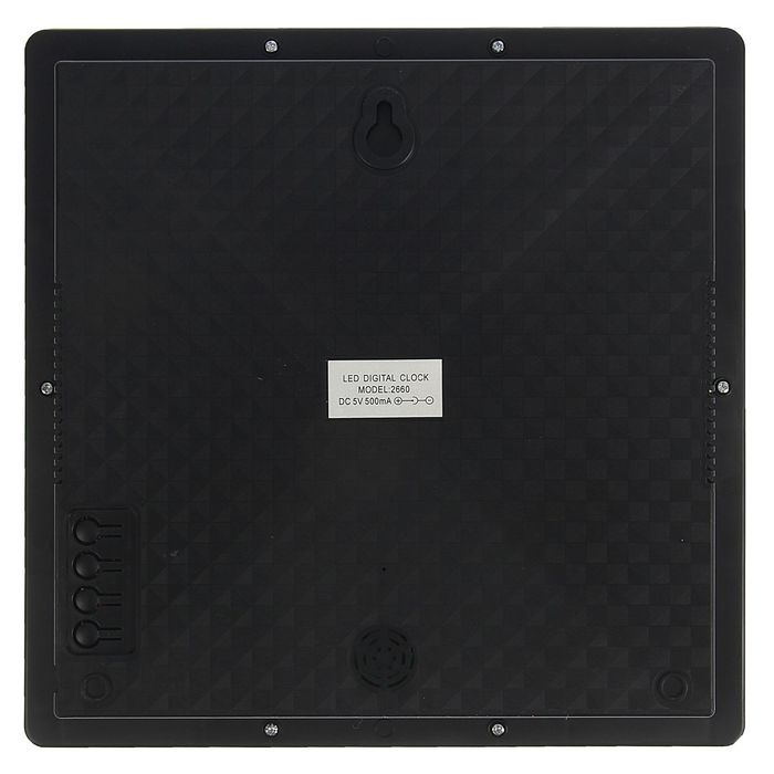 Электронные часы, t, будильник, календарь, бегающая секунда, цифры белые 26*26см УЦЕНКА