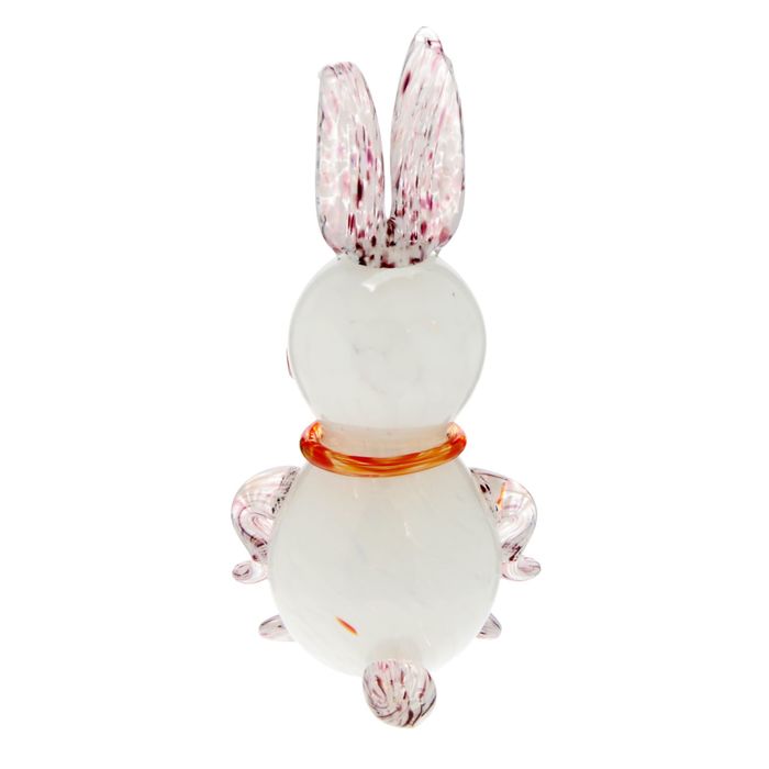Сувенир стекло в стеклокрошку "Заяц белый" 17х17х9,5 см