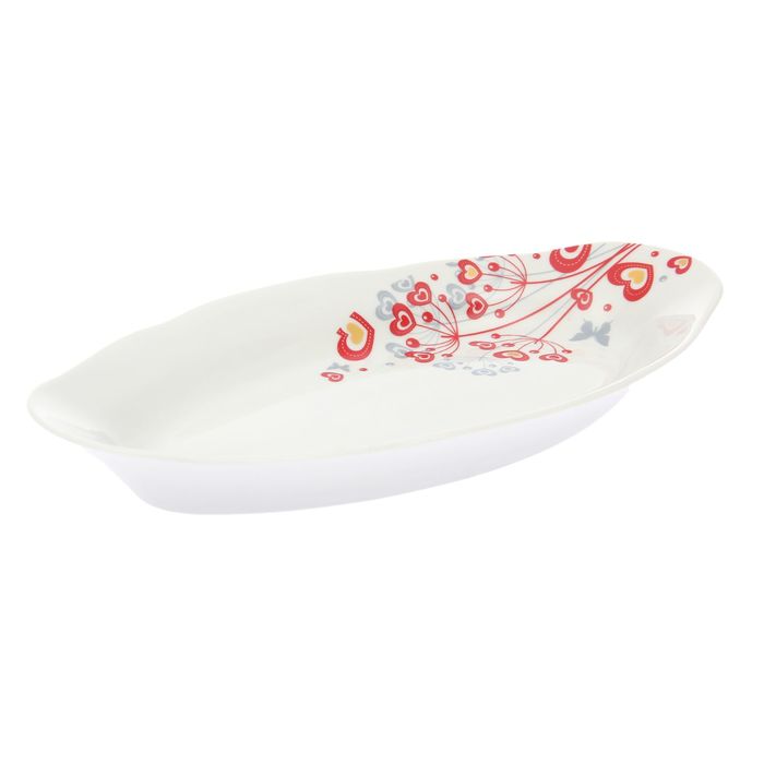 Селедочница 25 cм "Цветущие травы", полезная глубина 2,3 см