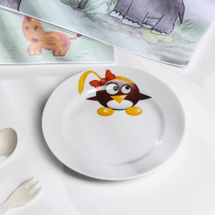 Тарелка мелкая 17 см "Пингвинчики"