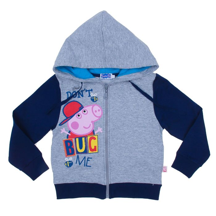 Джемпер (толстовка) для мальчика, рост 92 см, цвет серый меланж/синий ZB 08058-MB1