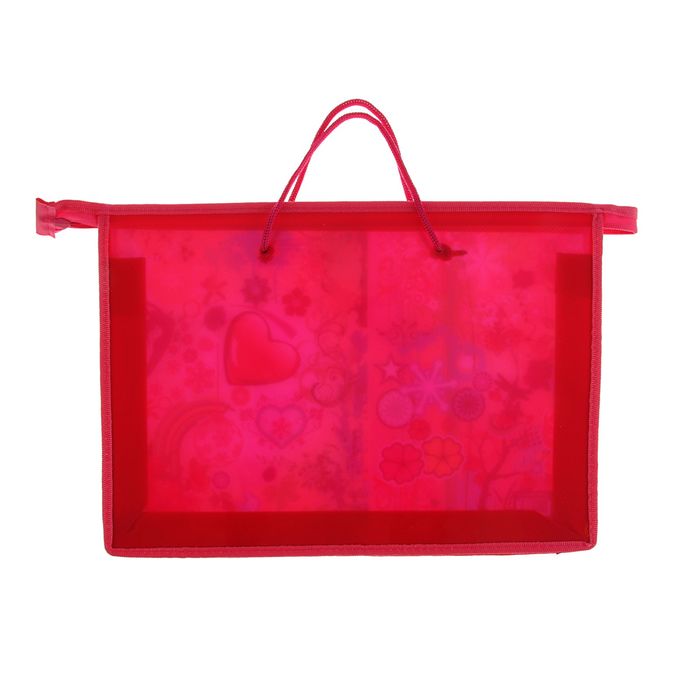 Папка с ручками пластиковая А4, 335x235х55мм «Модный коллаж», ручки-шнурок