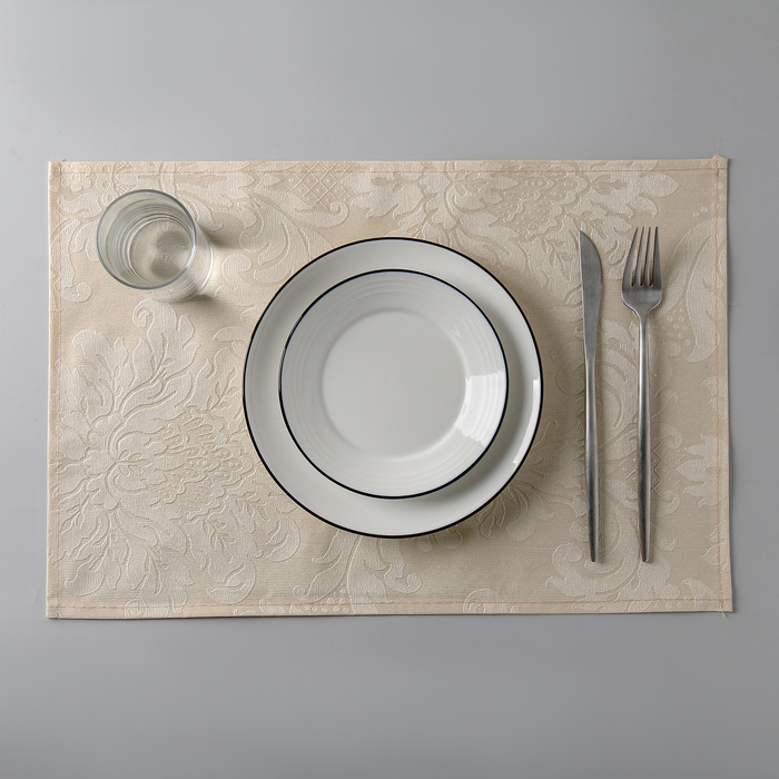 Салфетка кухонная "Дамаск" 45х30 см, цвет бежевый