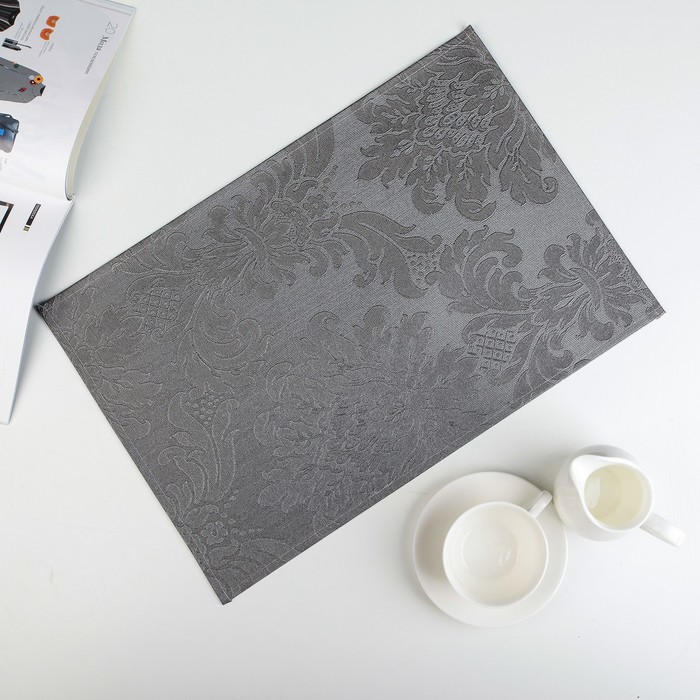 Салфетка кухонная "Дамаск" 45х30 см, цвет серый