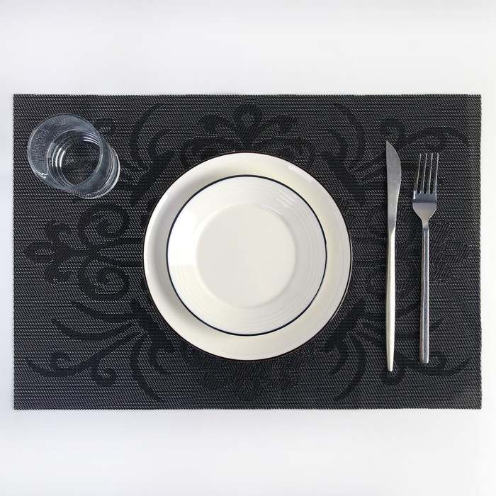 Салфетка кухонная "Серый вензель" 45х30 см