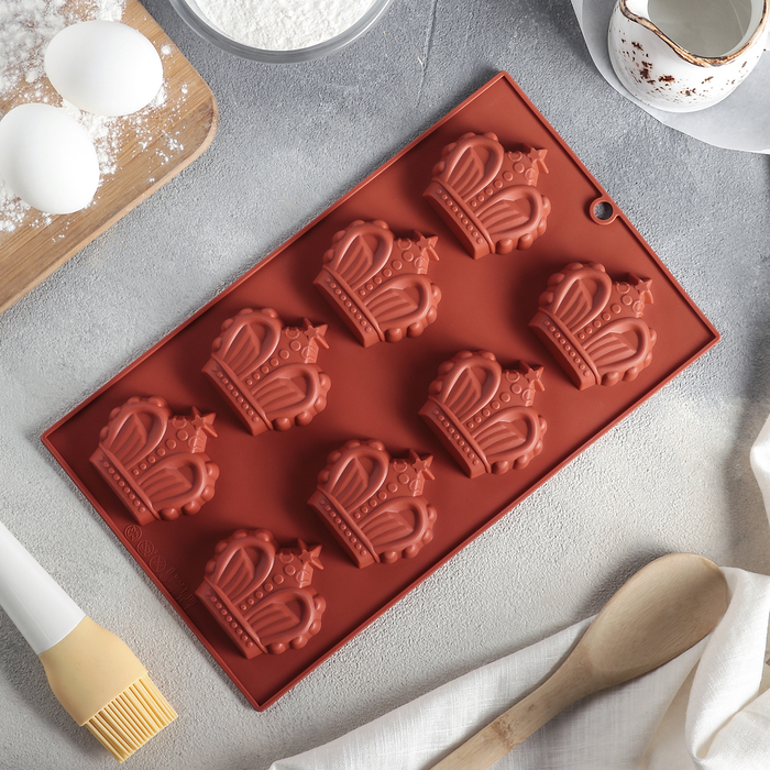 Форма для выпечки, 8 ячеек, 28,5х17х2 см "Корона"