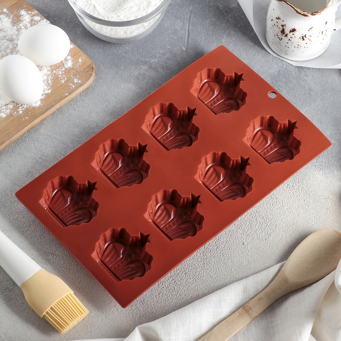 Форма для выпечки, 8 ячеек, 28,5х17х2 см "Корона"