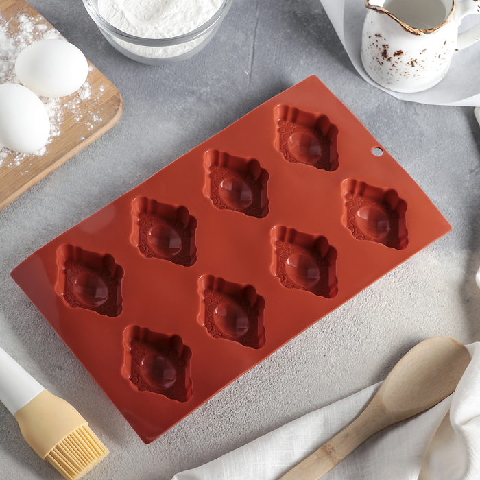 Форма для выпечки, 8 ячеек, 28,5х17х2 см "Драгоценный камень"