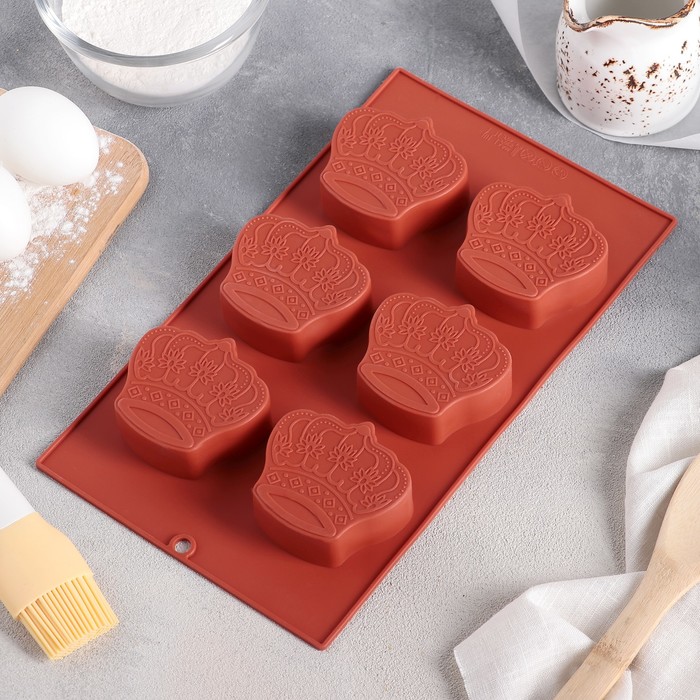 Форма для выпечки 28,5х17х2,5 см "Коронация", 6 ячеек