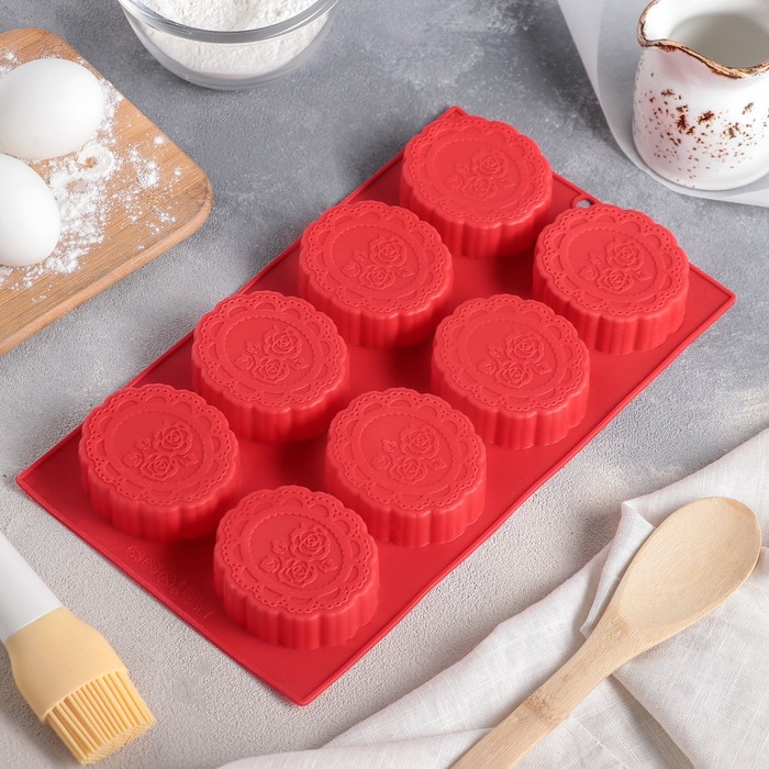 Форма для выпечки 28,5х17х2,5 см "Вафельная салфетка", 8 ячеек