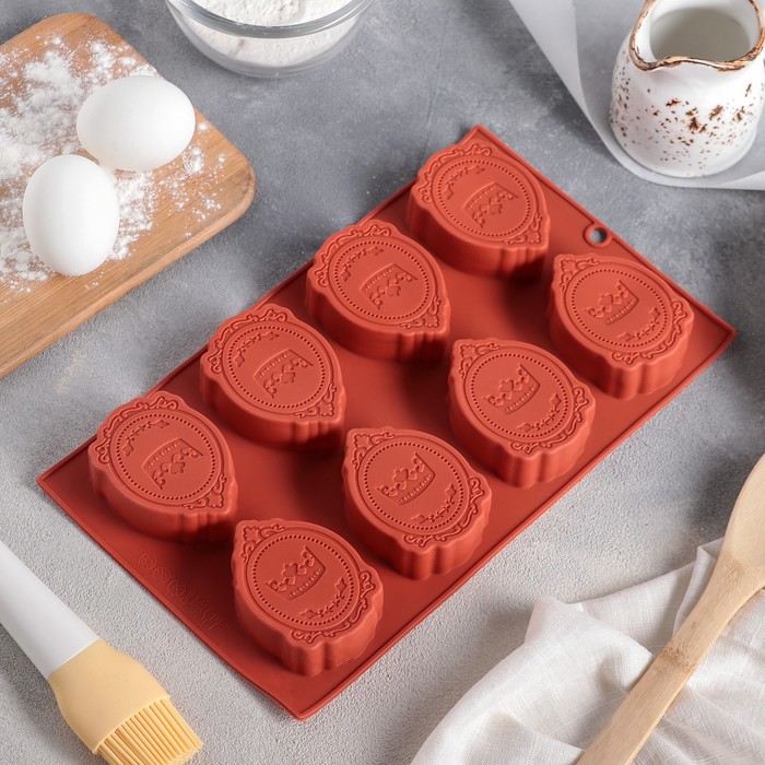 Форма для выпечки, 28,5х17х2,5 см "Королевский шоколад", 8 ячеек