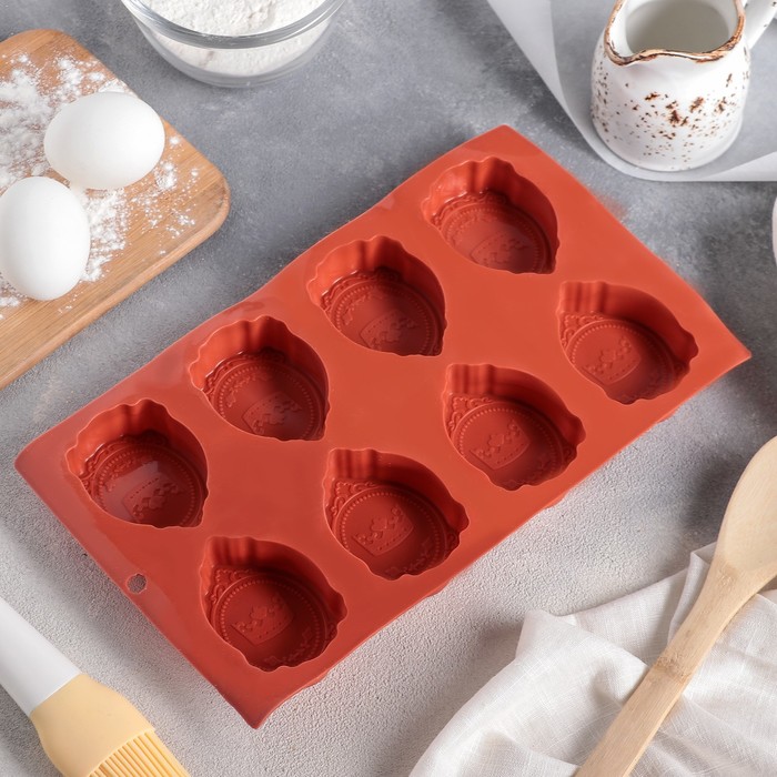 Форма для выпечки, 28,5х17х2,5 см "Королевский шоколад", 8 ячеек