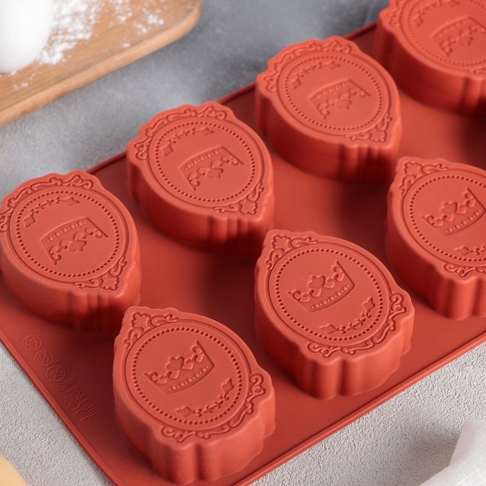 Форма для выпечки, 28,5х17х2,5 см "Королевский шоколад", 8 ячеек