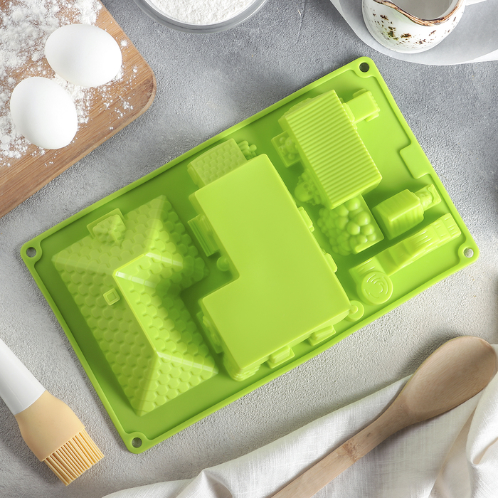 Форма для выпечки, 6 ячеек, 29,6х17,5х4,5 см "Дом", цвета МИКС