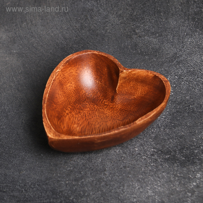 фото Салатница деревянная «с любовью», 12,5×10×4 см oriental way
