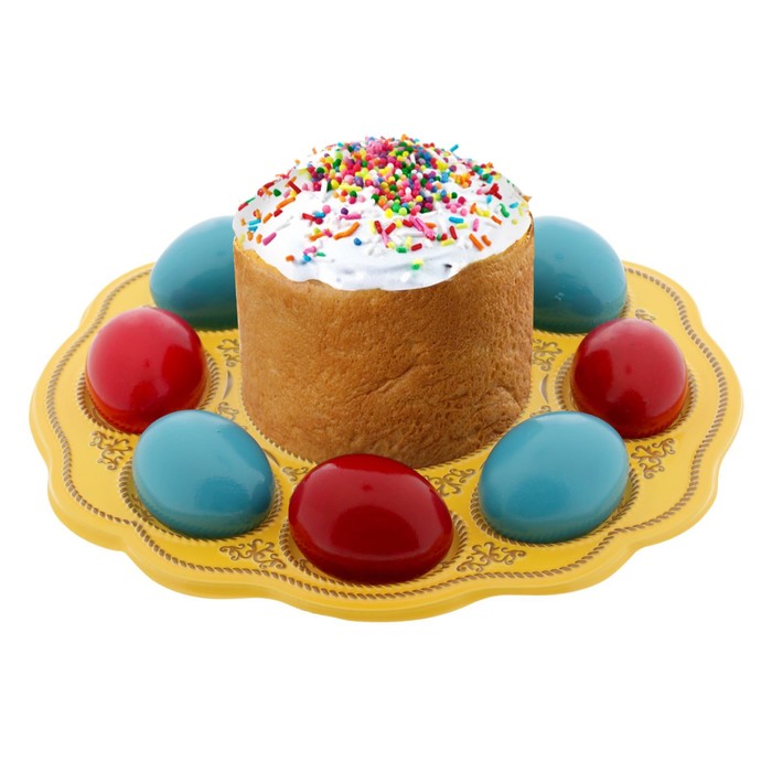 Пасхальная подставка на 8 яиц и кулич "ХВ. Элементы"