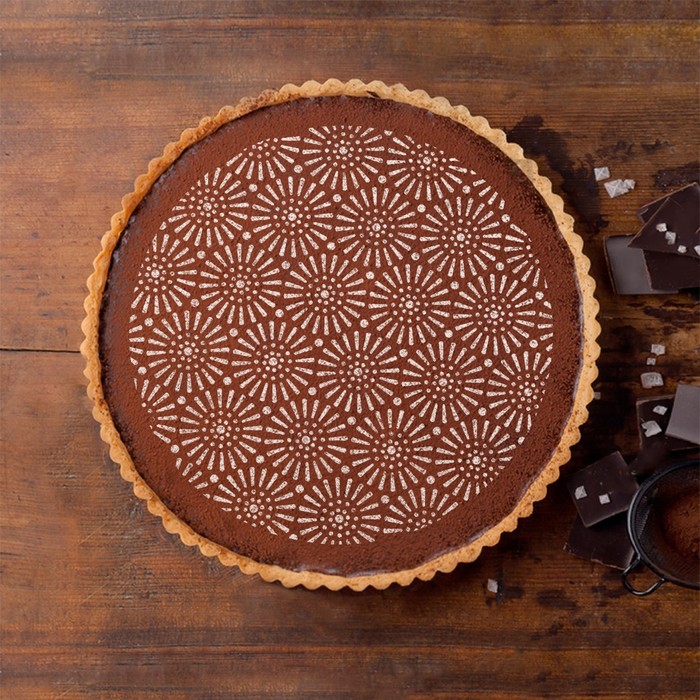 Трафарет кулинарный для украшения выпечки d 23 см (набор 2 шт)