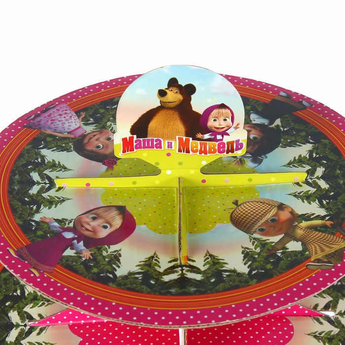 Подставка для пирожных двухъярусная "Маша и Медведь"