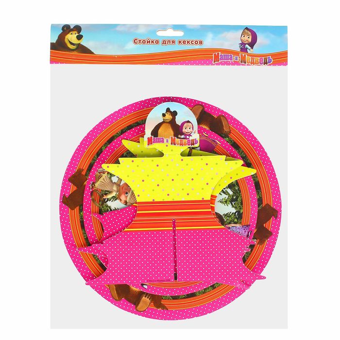 Подставка для пирожных двухъярусная "Маша и Медведь"