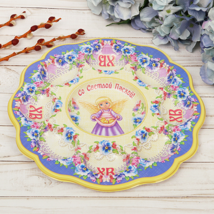 Пасхальная подставка на 8 яиц и кулич "Ангелочек"