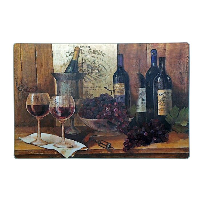 Доска стеклянная 20х30 см "Винтажные вина"