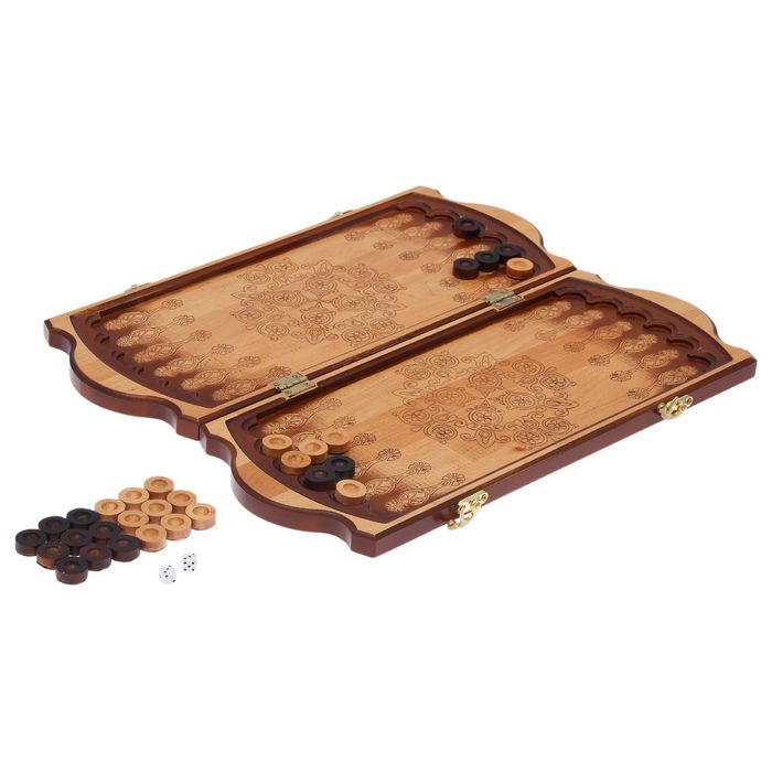 Нарды резные "Рыбы" 42,5*17,5*3,6 см