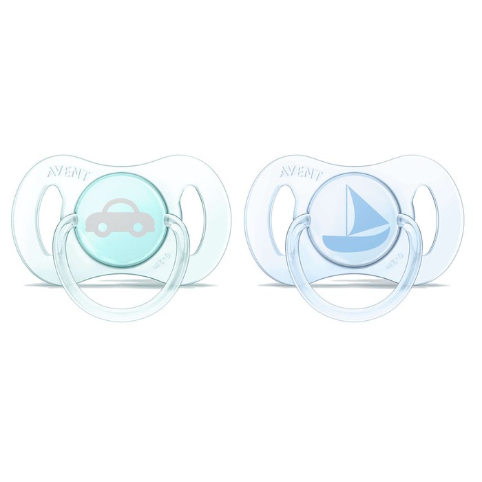Пустышка силиконовая ортодонтическая Mini, от 0 до 2 мес., набор 2 шт., для мальчиков