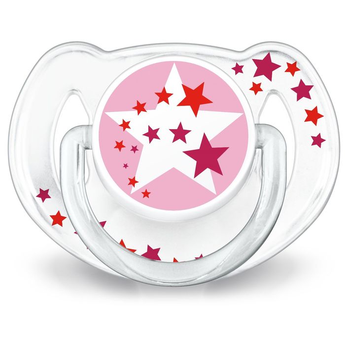 Пустышка силиконовая ортодонтическая «Ночная», для девочек, от 6 до 18 мес., набор 2 шт.