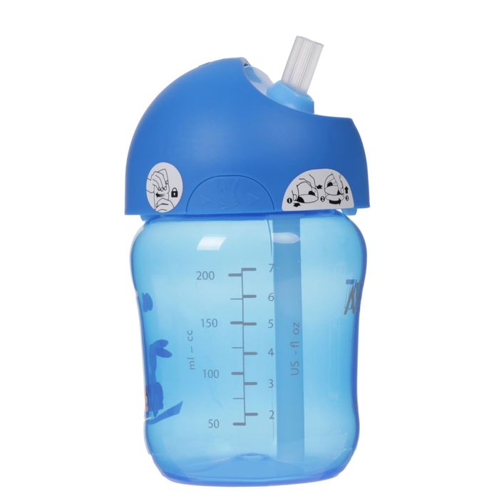 Чашка-поильник с трубочкой, 260 мл, от 12 мес., цвета МИКС