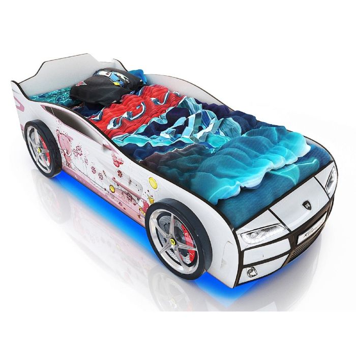 Кровать Kiddy white bears 700х1600 без подсветки